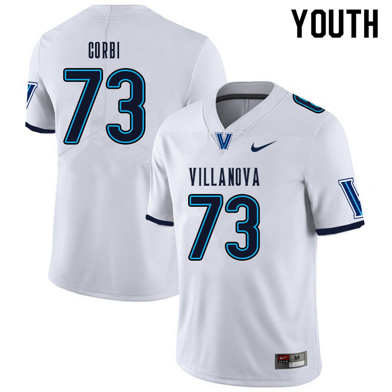 Youth #73 Michael Corbi Villanova Wildcats College Football Jerseys Sale-White